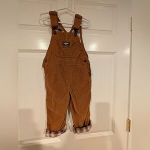 OshKosh B'gosh Brown Corduroy Overalls Toddler Size 3T